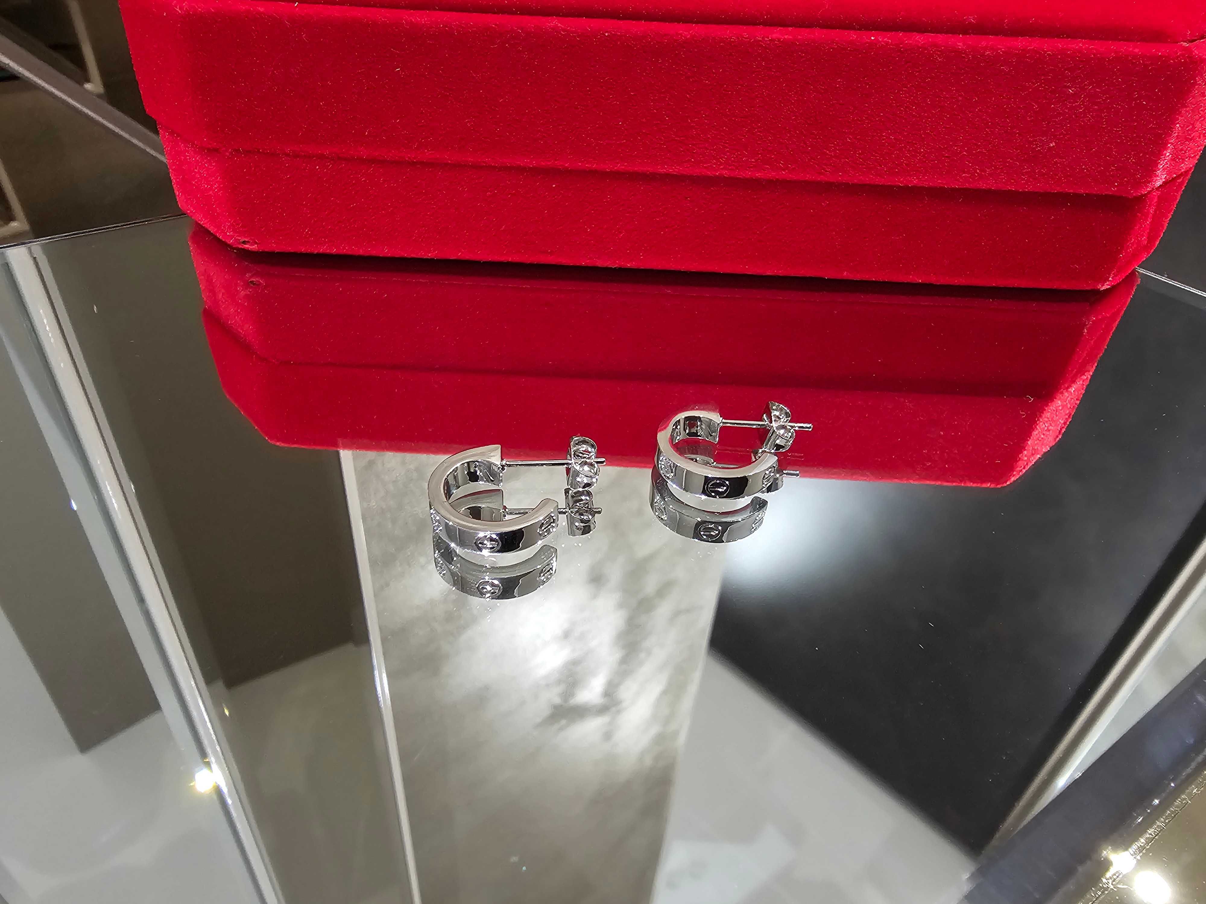 CARTIER Love Silver Hoop Дамски Обеци