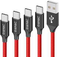 Cablu USB Fast Charge Pachet 4 Cabluri USB-C Type-C 3.0A QC Iphone 15