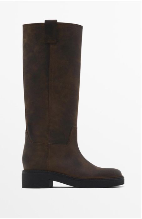 Ботуши от телешка кожа Massimo Dutti