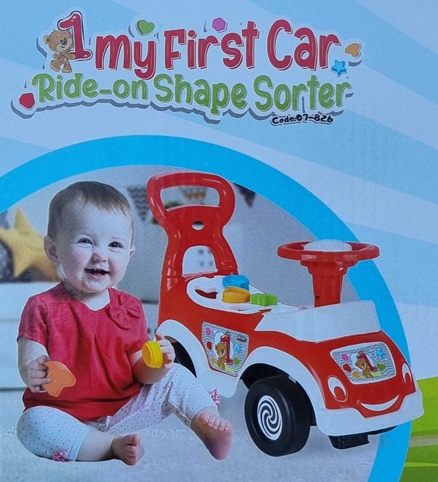 Masinuta de mers cu picioarele, premergator si jucarie cu forme