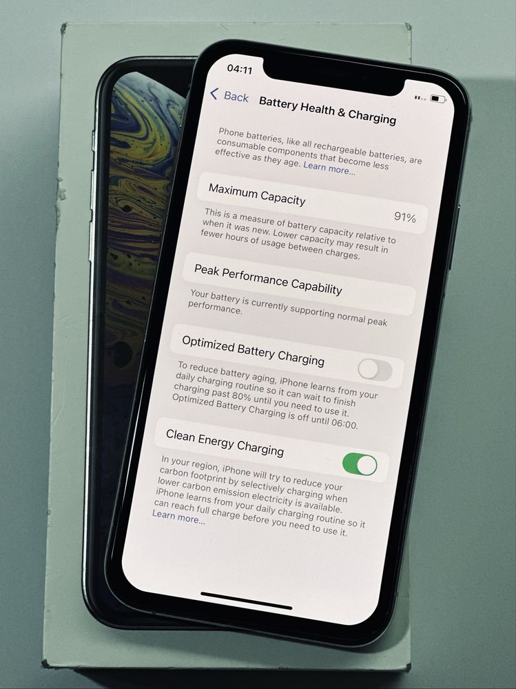 iPhone XS бял 256GB 91% battery