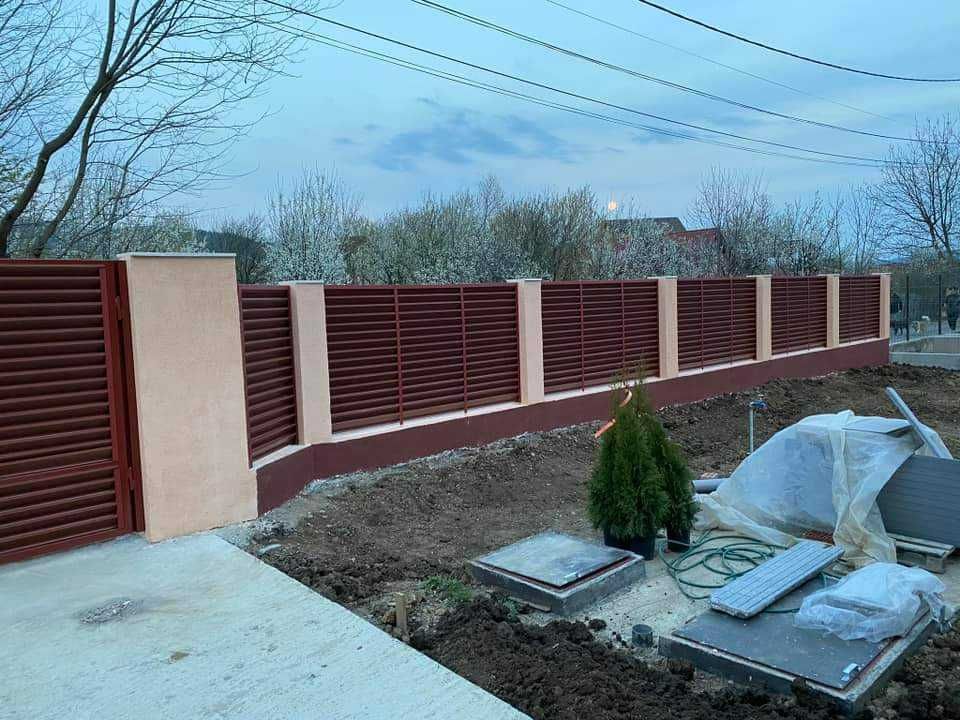 Constructii garduri din panou tip jaluzele, sipca metalica, tabla, BCA