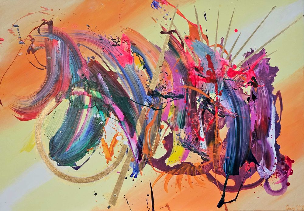 Tablouri de vânzare, picturi realizate manual în acril pe pânză.