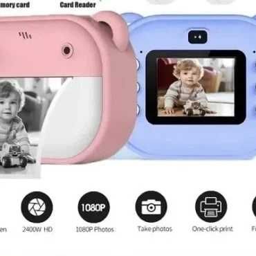 Детски Фотоапарат с Моментален Печат и Селфи Камера