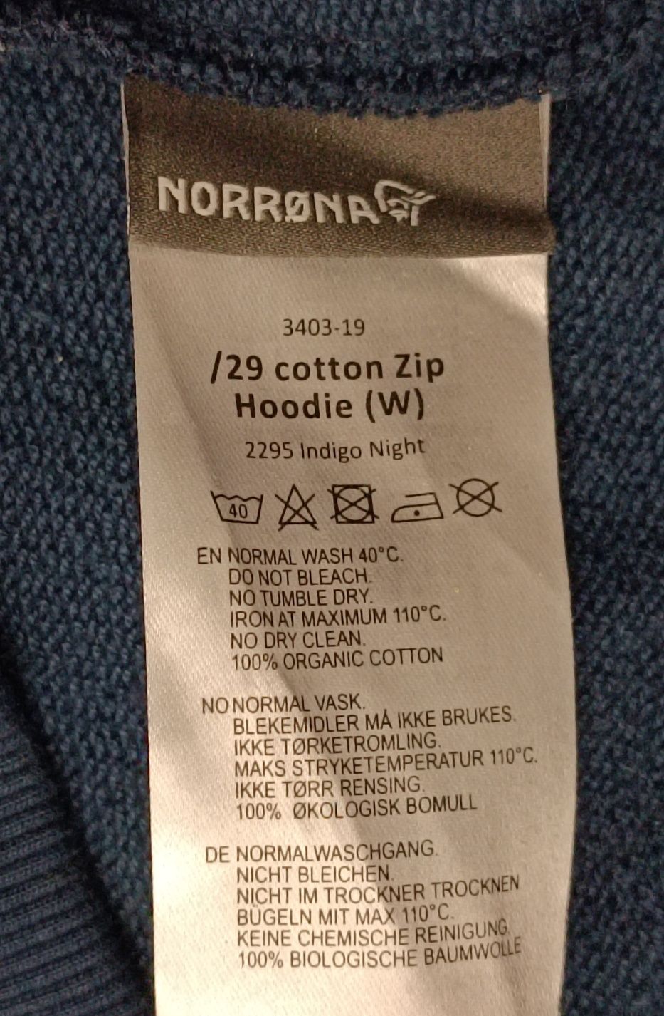 Norrona Hoodie оригинално горнище S памучен суичър туризъм планина