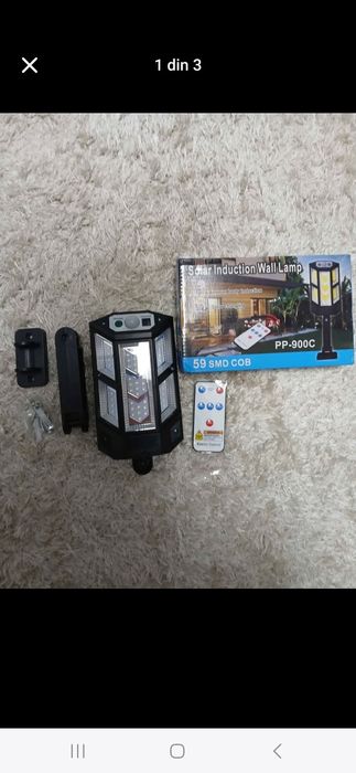 Lampa solara cu senzor si telecomanda