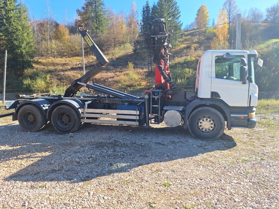 Scania Abrollkipper container macara Epsilon 140Z forestier fier vechi