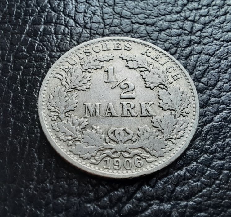 Стара сребърна монета 1/2 марка 1906 г.буква А- Германия- перфектна