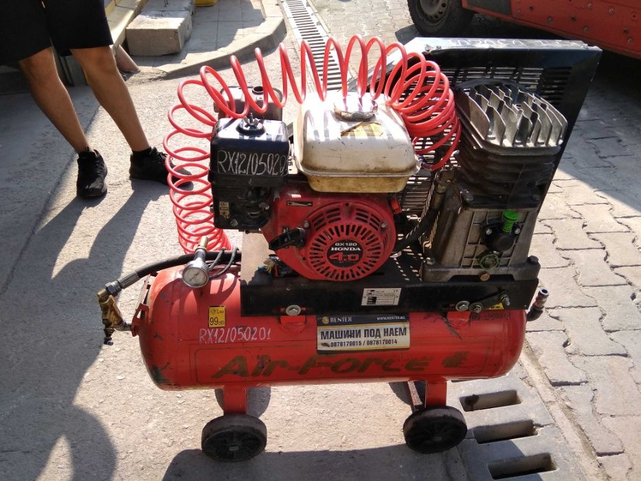 Бензинов Компресор за въздух 50 л  под НАЕМ от Рентекс