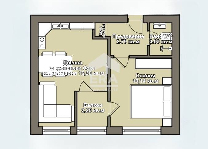 Продава се Двустаен апартамент в Варна, Младост 1 - 51 кв.м за 2353 €/кв.м - Снимка #2