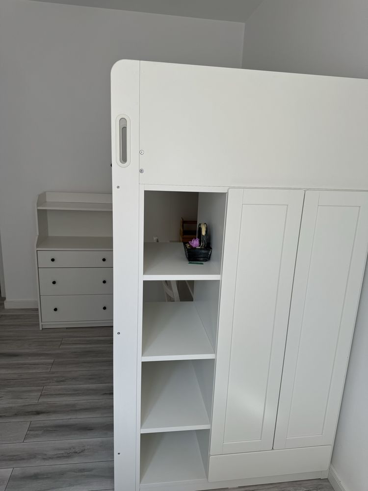 Pat cu birou si dulap incorporat +saltea cu memorie 1.200 lei