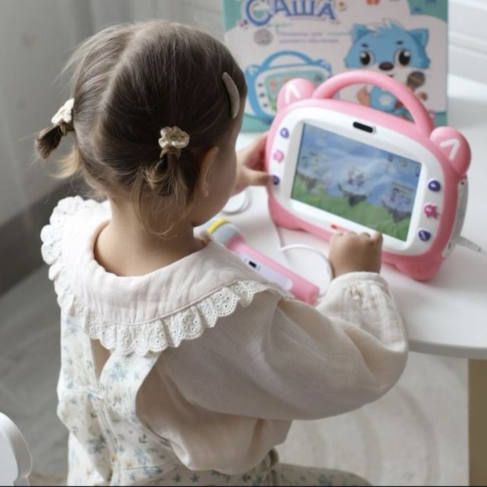 Планшет детский развивающий Biidi Кот Саша с пикрофонами Blue 8504X