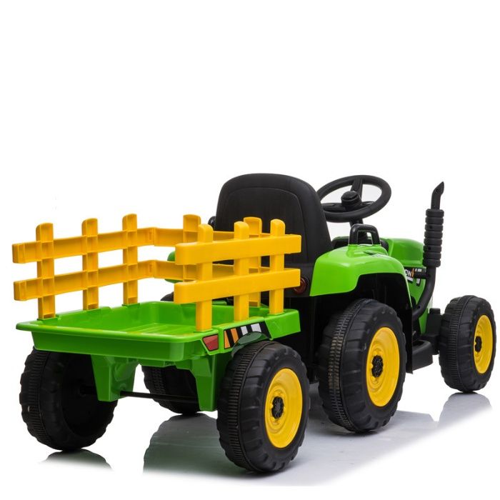 Tractoras electric BJ-611 cu remorca si telecomanda STANDARD #Verde