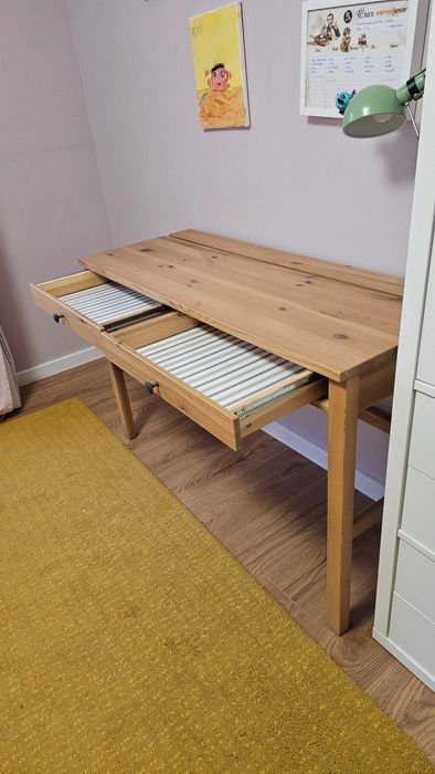 Birou ikea HEMNES cu 2 sertare din LEMN Natural