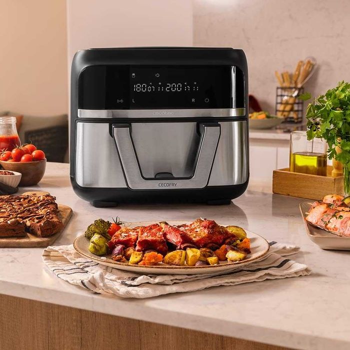 Фритюрник с горещ въздух Cecotec Cecofry Dual 9000, 2850W, 9л,AirFryer
