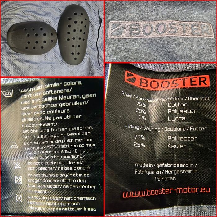 Hanorac moto cu Kevlar și protecții, Booster, L