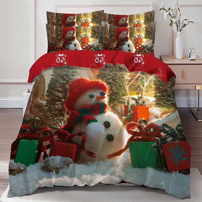 Двулицево коледно спално бельо (Реално изображение), 6 части