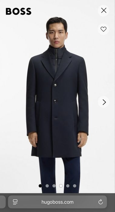 Palton lana Hugo Boss nou, cu eticheta, marimea 52 slim fit (M L )