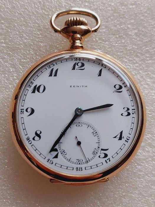 Златен 18к джобен часовник Зенит(Zenith) отлично съст-е 42 гр. в 18к