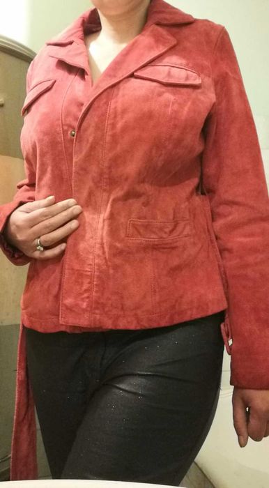 Geaca de piele autentică c&a