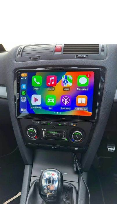 4GB Navigatie GPS Android Skoda Octavia 2 CarPlay QLed WIFI + CADOU