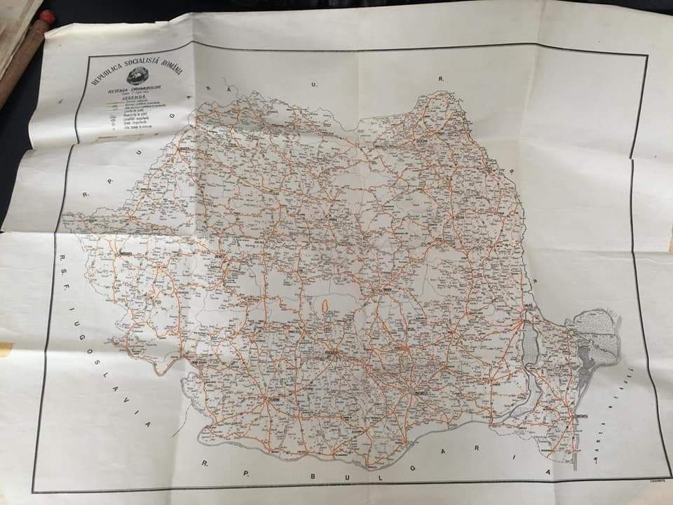 Harta Romaniei / Bucuresti patru exemplare