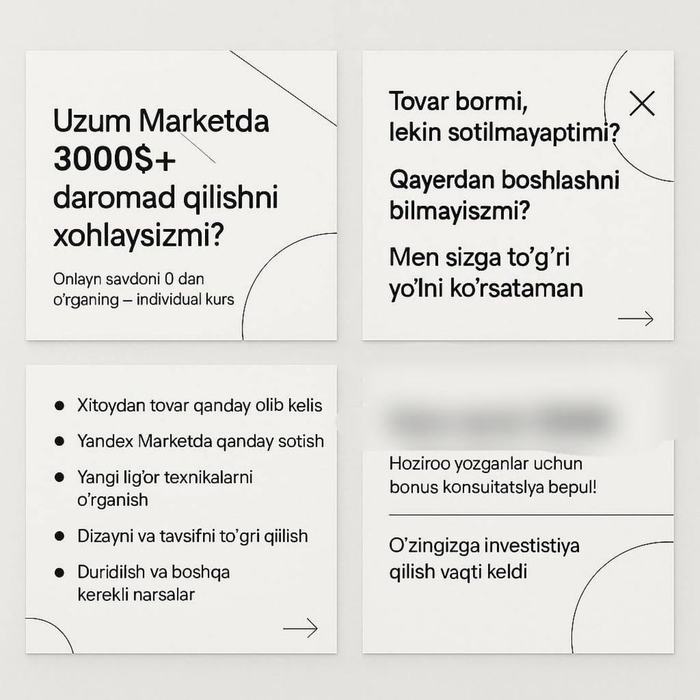 Uzum market orqali onlayn daromad topishni organing. 100%natijali kurs