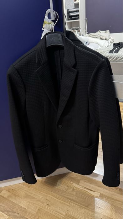 Blazer Armani Exchange negru cu gluga detasabila
