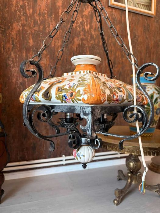 lampa de tavan din ceramica pictata manual