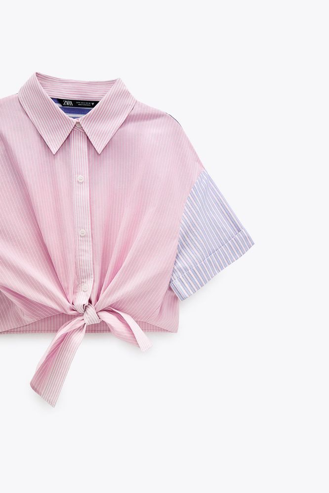 Zara летен комплект от две части в млечно розово