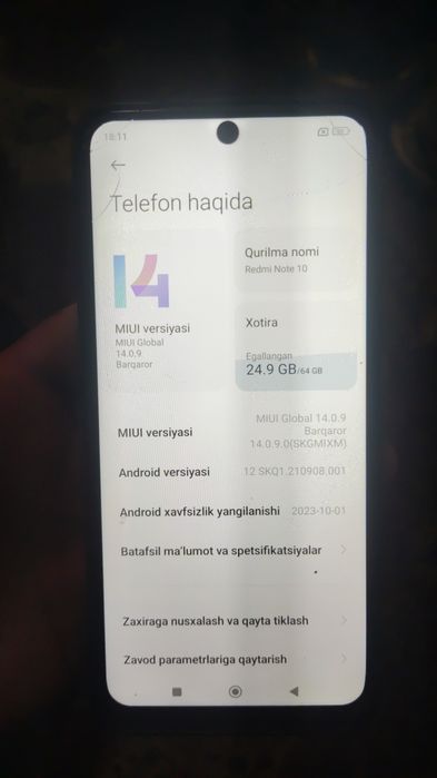 Redmi not 10 karo kasi yoq ishonli ishlab turibdi imeykalari otgan