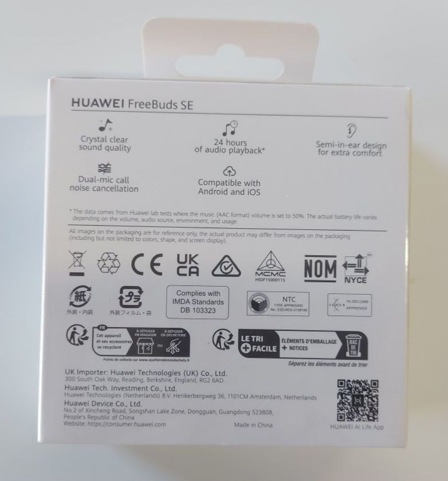 Vând căști Huawei FreeBuds SE