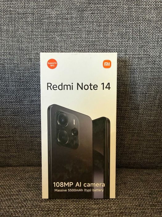 Redmi Note 14 256gb 8gb ram black/lime green, liber in orice retea,NOU