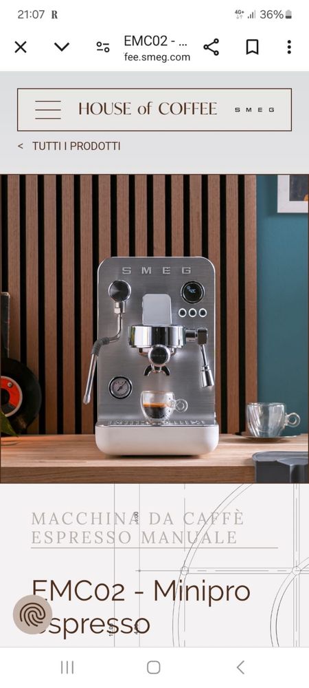 Aparat cafea / espressor Smeg EMC02 MiniPro NOU