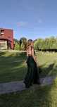 Rochie verde matase naturala