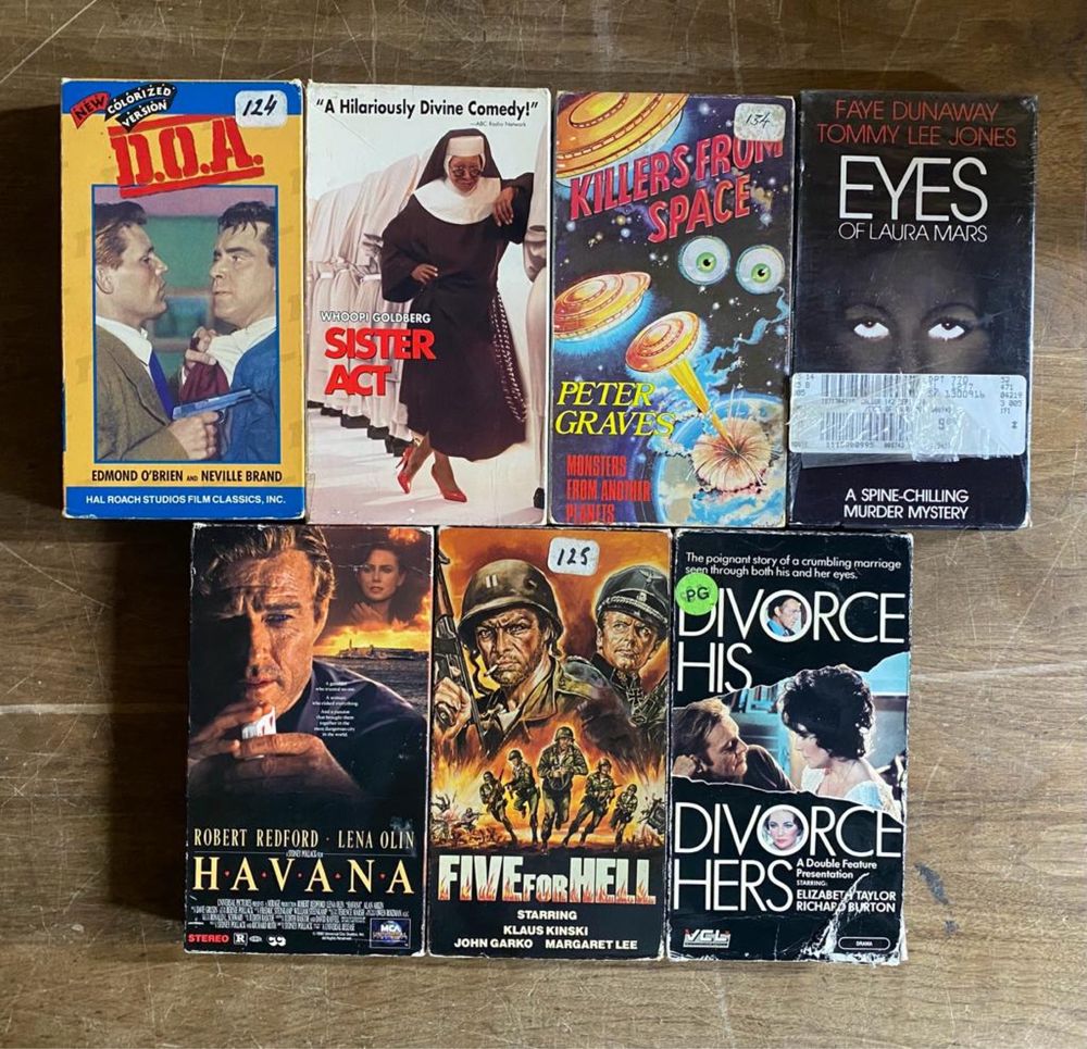 Casete video VHS,filme diverse,Printed in USA Originale-Box 53-54
