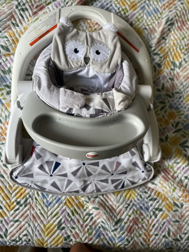 Столче за хранене Fisher Price set me up floor seat with owl