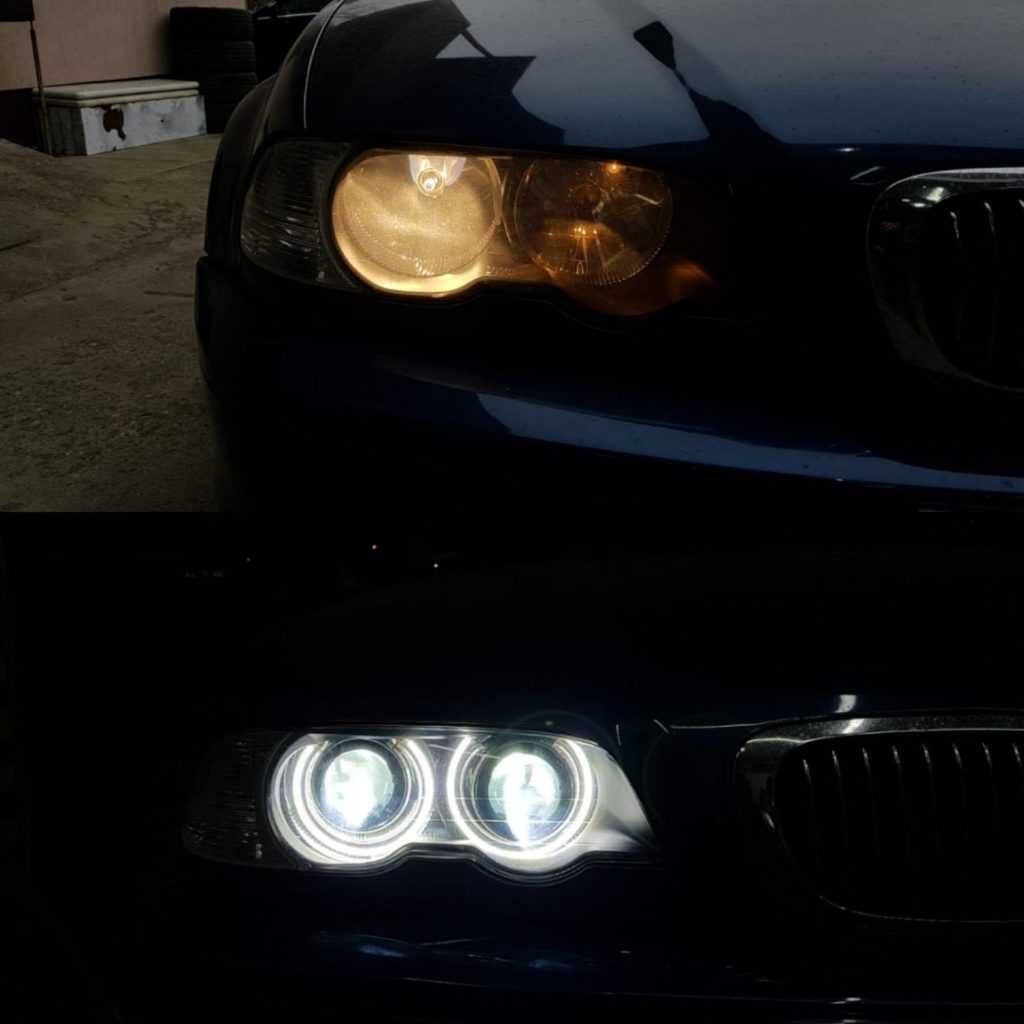 BMW E46- Kit Lupe Bixenon+Xenon 35W+Angel Eyes
