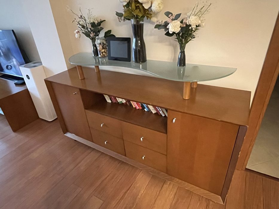 Дървеня секция масив за хол