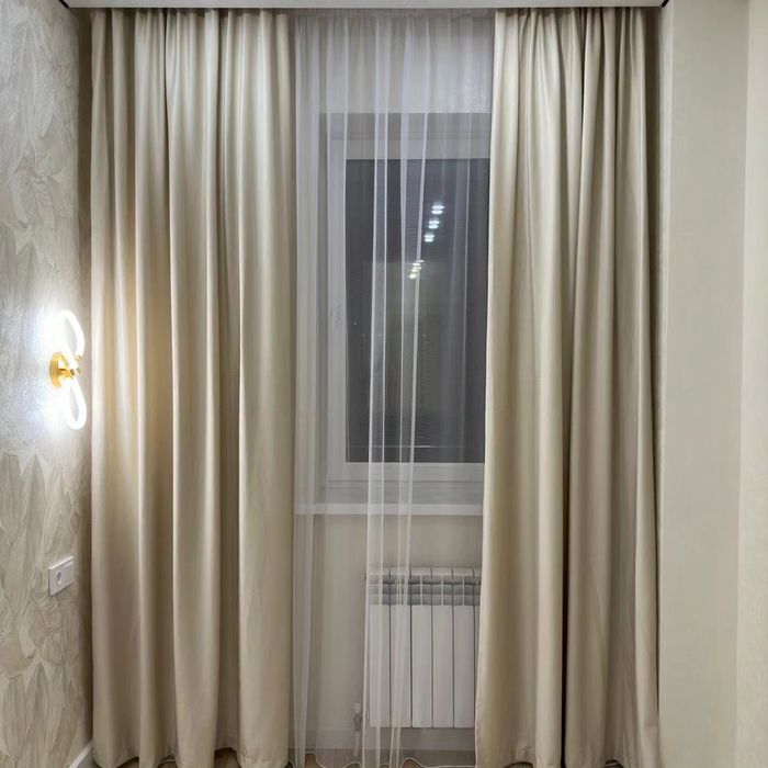 Шторы бежевые в детскую комнату или в другую