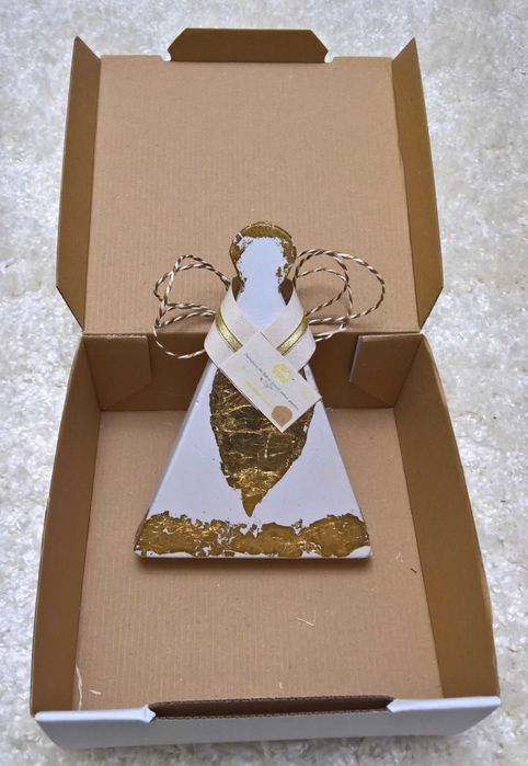 Set cadou ingeras pictat cu foita de aur