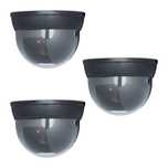 Set 3 camere de supraveghere false cu lumina LED fara cabluri 7x11 cm