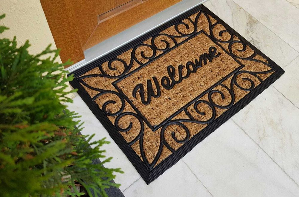 Covor intrare Welcome, pres cauciuc si cocos, 60x40 cm