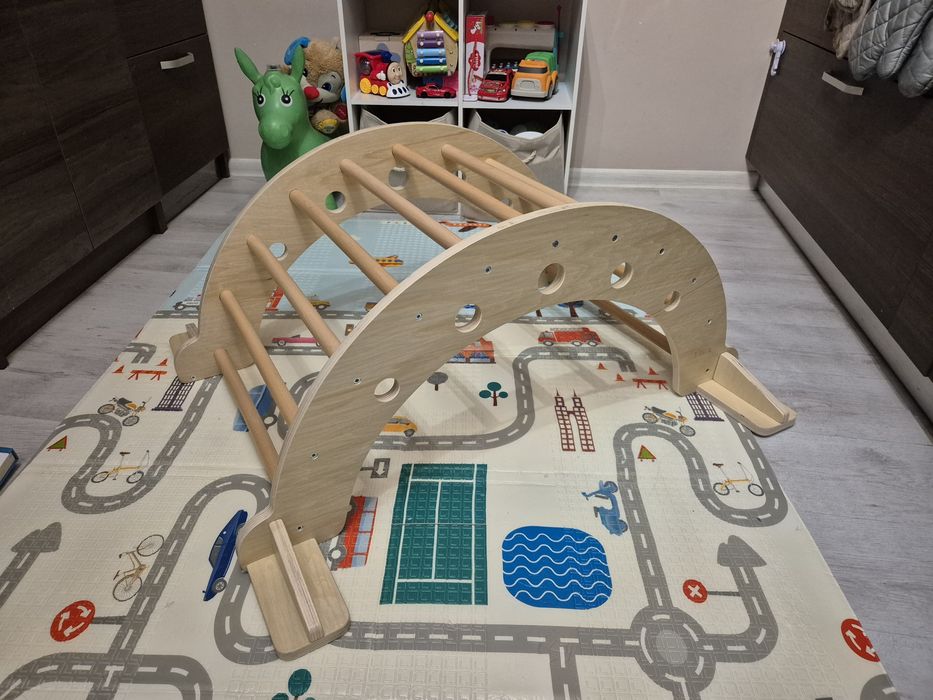 Viga Toys Дървена арка за катерене и люлка