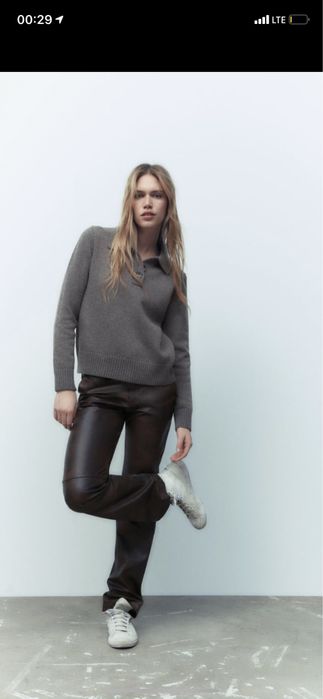 Поло серого цвета Zara, размер L