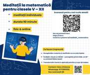 Meditații Matematică - online & fizic (zonele Copou si Pacurari-Iasi)