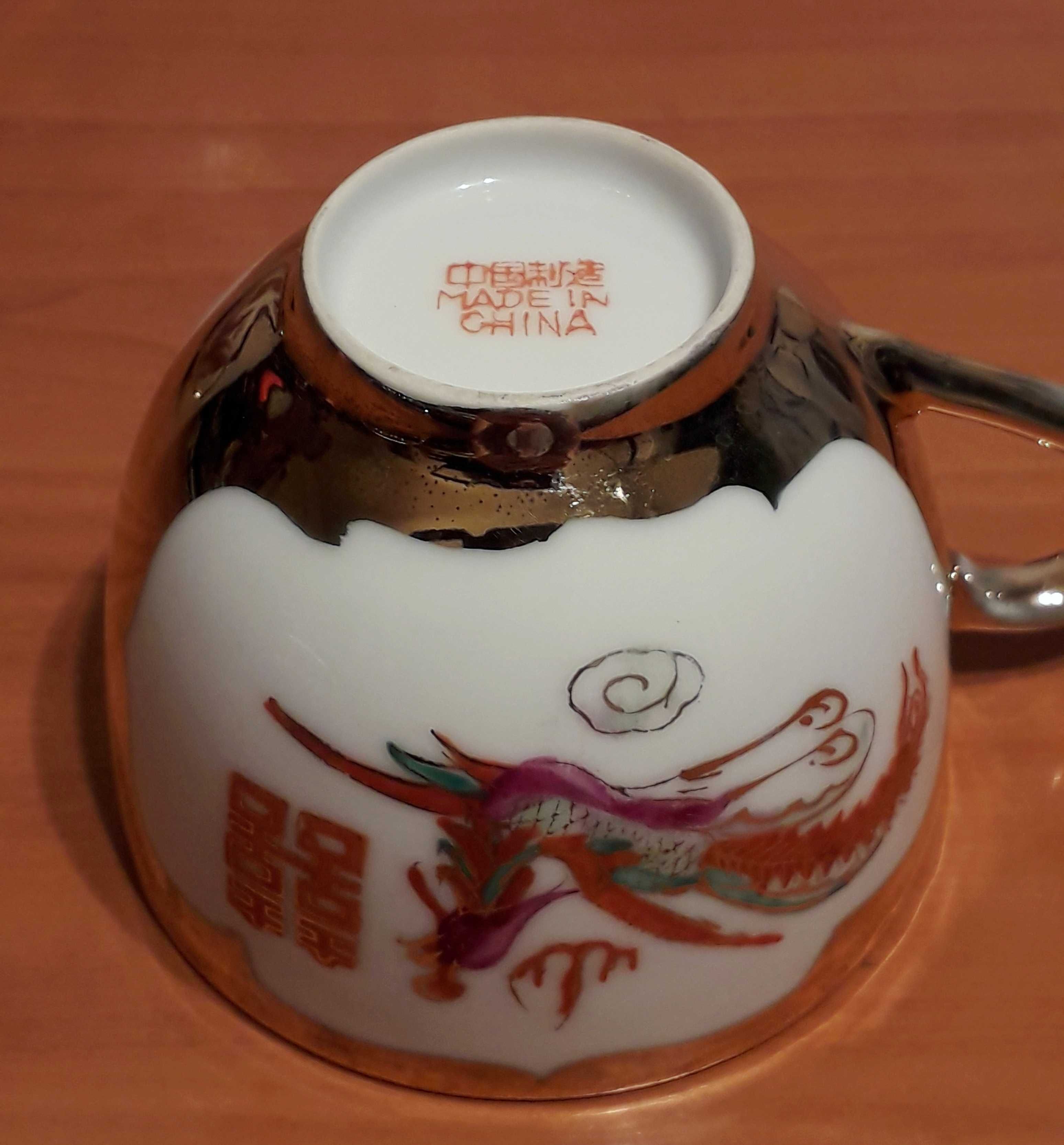 Set pentru ceai, Dragon si Phoenix Feng shui | piese asiatice vechi