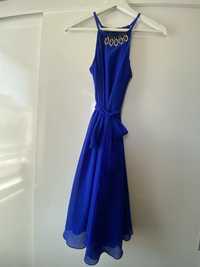 Турско синя, елегантна, къса рокля