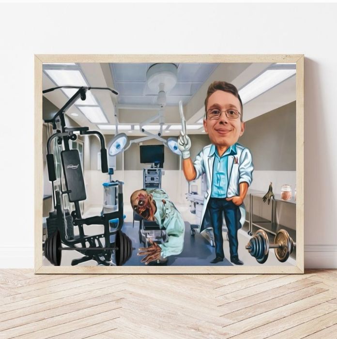 Карикатура и шарж, дигитална картина, подарък