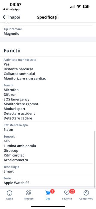 Apple Watch SE (2024) S/M, 40mm, Starlight